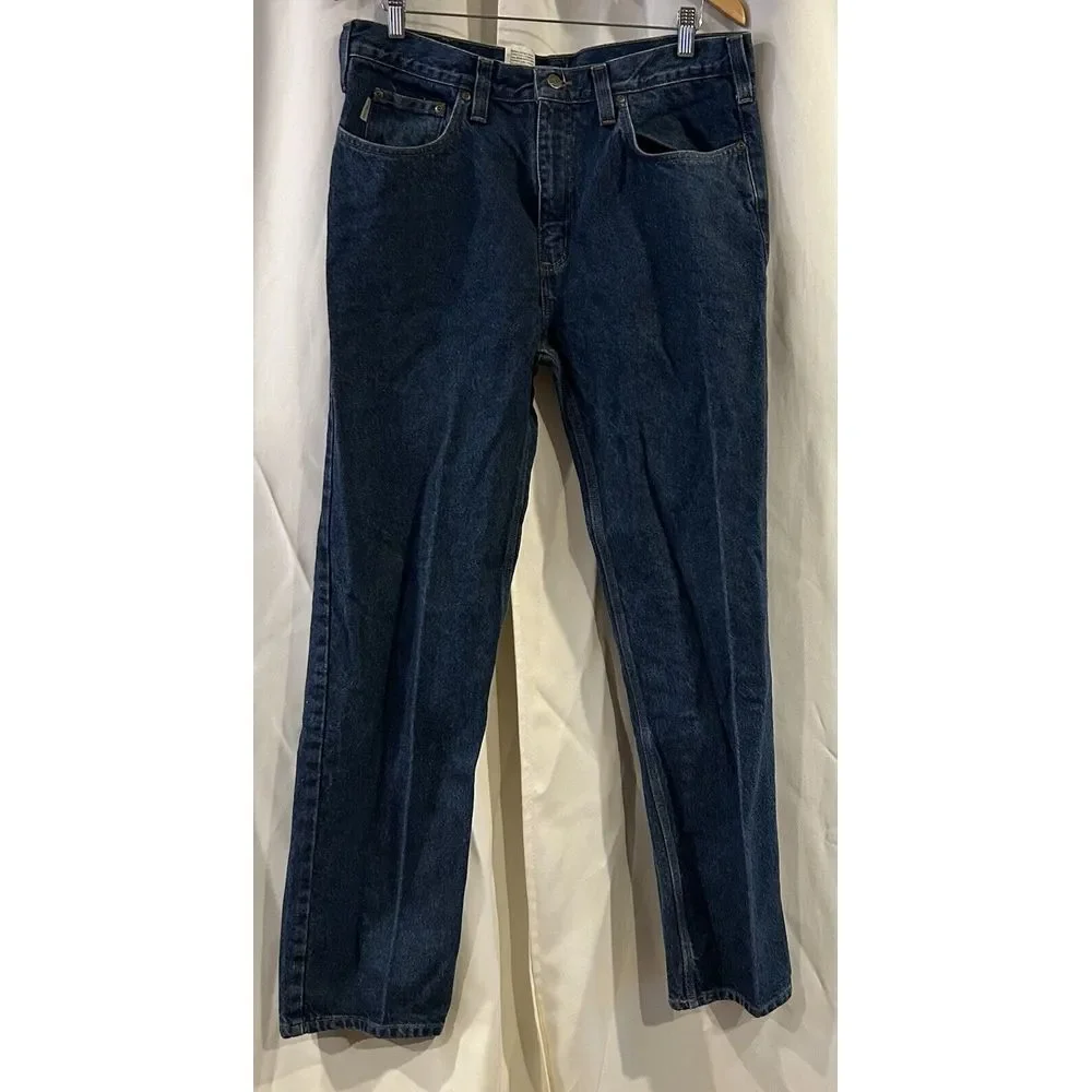 Carhartt Mens Relaxed Fit Straight Leg Workwear Jeans Pants Size 36X 34 RN#14806